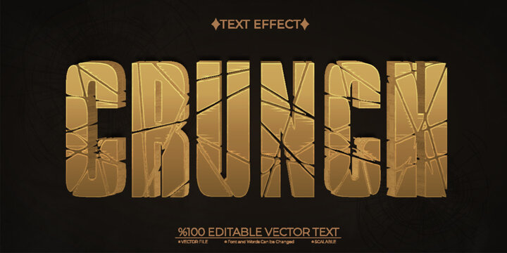 Old Crunch Editable Vector 3D Text Effect