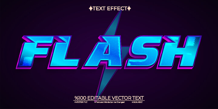 Blue Flash Editable Vector 3D Text Effect