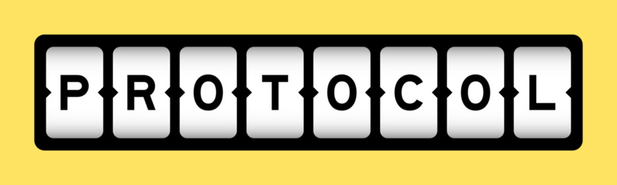 Black color in word protocol on slot banner with yellow color background