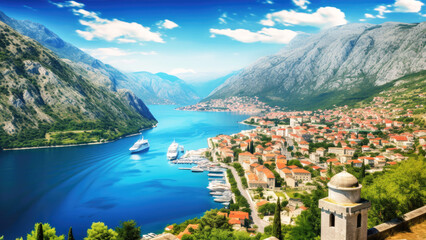 Kotor bay in Montenegro, Europe.