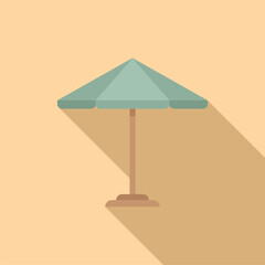 Outdoor parasol icon flat vector. Metal summer plan. Parasol patio © anatolir