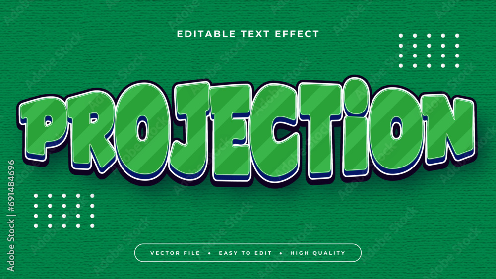 Poster green blue and white projection 3d editable text effect - font style