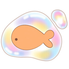 Goldfish in Rainbow Bubbles v.2