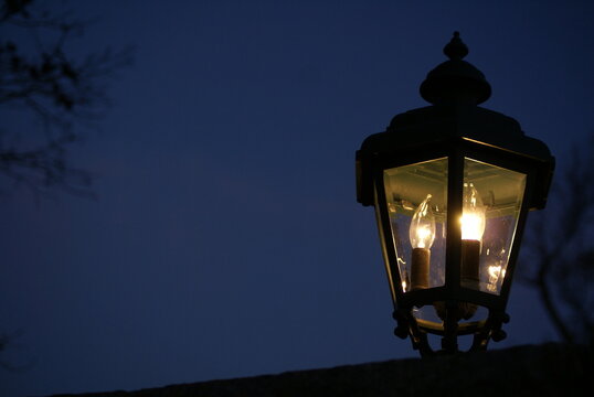 Farm gate lamp post at dawn