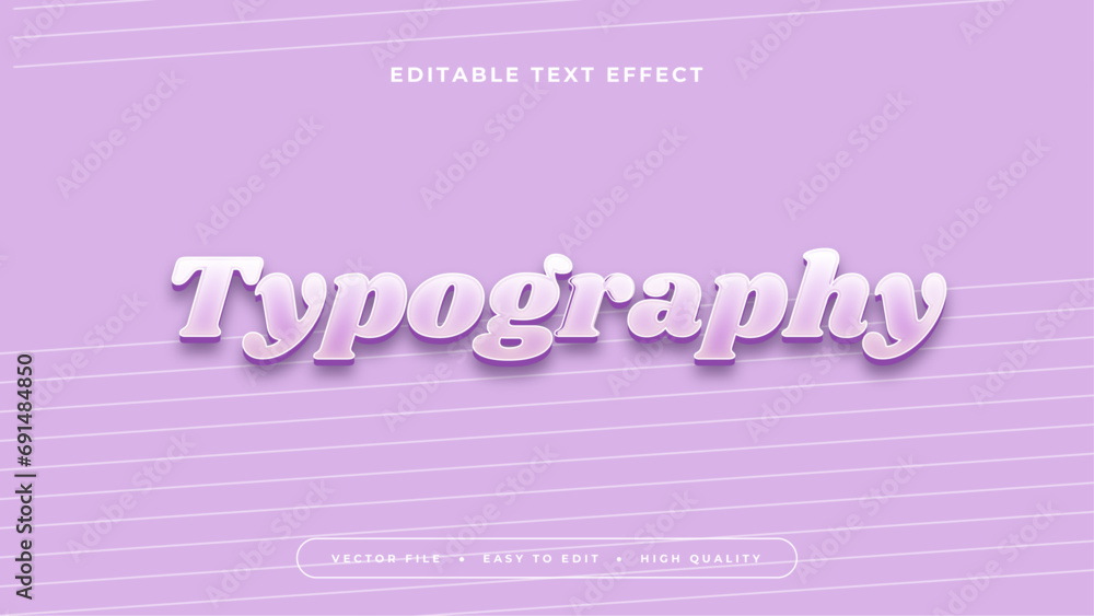 Poster Purple violet typography 3d editable text effect - font style
