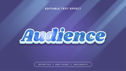 Fototapeta premium White and blue audience 3d editable text effect - font style