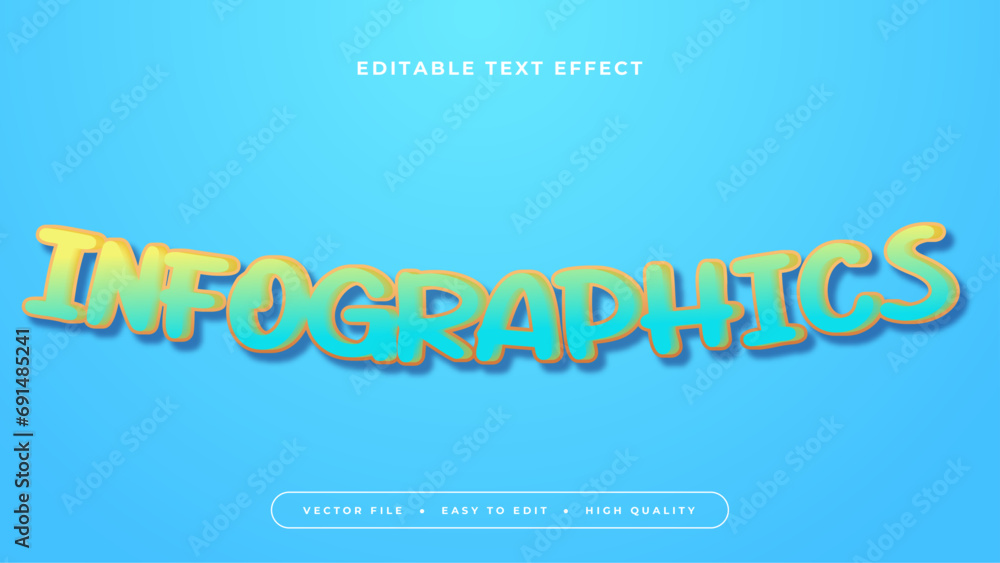Poster green and blue infographics 3d editable text effect - font style