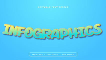 Green and blue infographics 3d editable text effect - font style