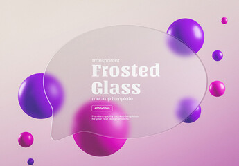 Frosted Glass Message Box Mockup