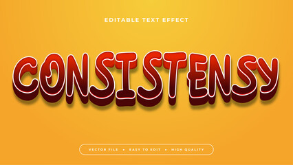 Red and yellow consistency 3d editable text effect - font style