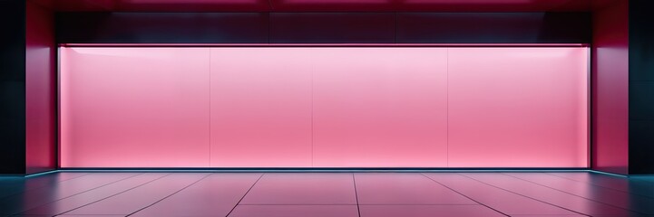 rectangular wall made of pink frosted glass
