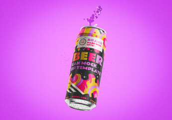 Colorful Drink Can Mockup