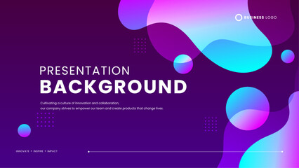 Blue and purple violet modern futuristic abstract gradient liquid background. Modern graphic design presentation background concept for banner, flyer, card, or brochure cover
