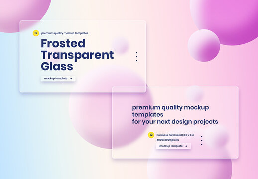 Business Card Sized Frosted Glass Mockup