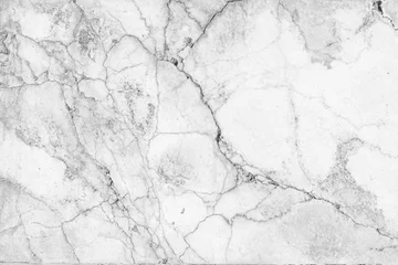 Tuinposter White marble pattern. Gray mineral texture. Geology flat background. Natural stone rock structure. Crack lines texture. Bright marbling effect. Granite background. © Paweł Michałowski