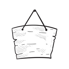 hanging sign handdrawn illustration