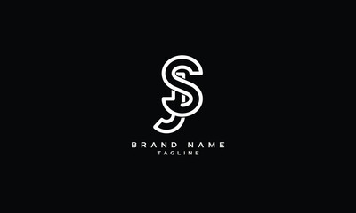 Obraz premium JS, SJ, Abstract initial monogram letter alphabet logo design