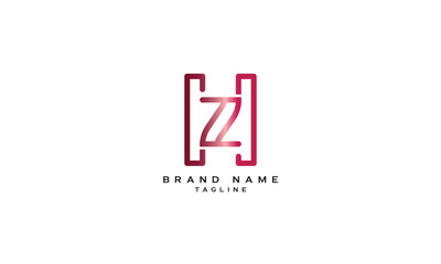 HZ, ZH, Abstract initial monogram letter alphabet logo design