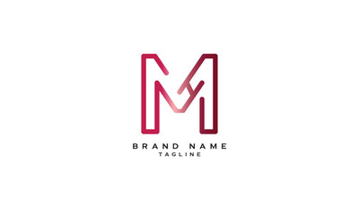 MH, HM, Abstract initial monogram letter alphabet logo design