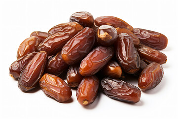 Photo of dried dates on a white background generative AI