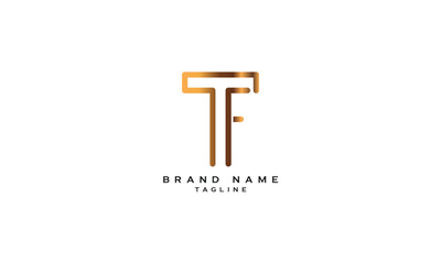 TF, FT, Abstract initial monogram letter alphabet logo design