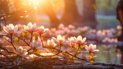 Sunset at Flower  Blossoms by the Water