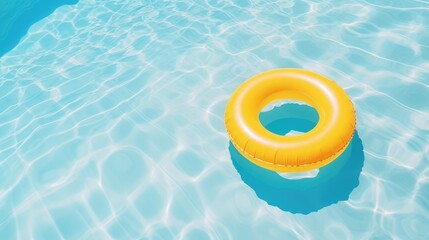Yellow lifebuoy in the pool