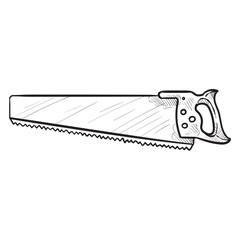 wood saws handdrawn illustration