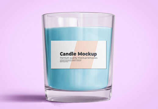 Premium Realistic Frosted Glass Candle Mockup