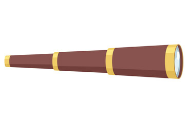 Optical instrument icon for viewing distant objects. Telescope, device for education. Modern isolated  illustration