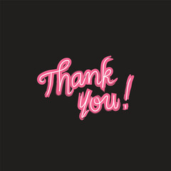 Thank You handwritten Ink Brush isolated on background. Hand drawn lettering style calligraphy,line drawing, signature, calligraphic, Typography, Trendy Lettering. vector Illustration design element 