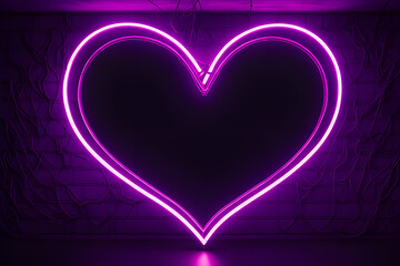 Cyberpunk, hi-tech neon glowing heart, cyber Valentine's Day concept. photo of the Playground AI platform.