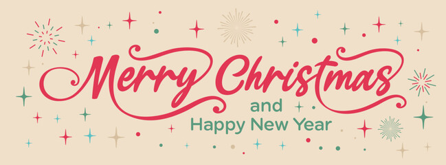 Email signature for Merry Christmas, happy holidays & Happy New Year with Merry Christmas in cursive, writing, text, vintage, clipart, vector for tags, sign, header, social media, banner, printable © Rajan