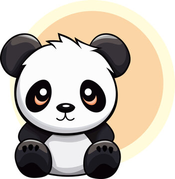 Cute little panda. Vector illustration