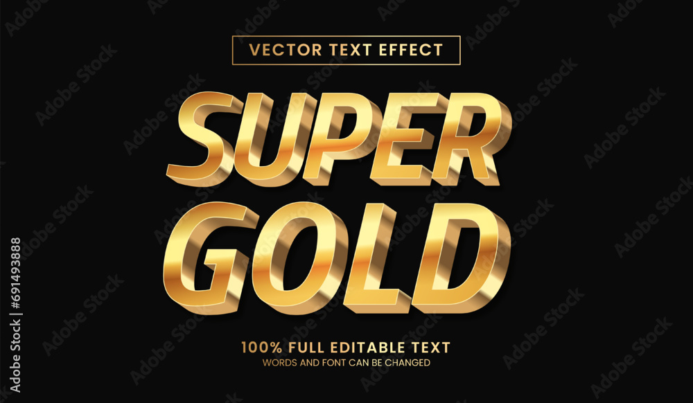 Canvas Prints design editable text effect, super gold text vector illustration