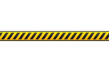 Black and yellow police stripe border, construction, caution danger seamless tapes PNG - obrazy, fototapety, plakaty