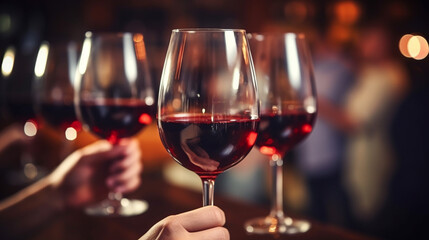 two glasses of red wine