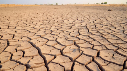 Texture of cracked earth background, concept of global warming of the Earth's climate and water shortage in the world. Soil dehydration does not improve fertility.
