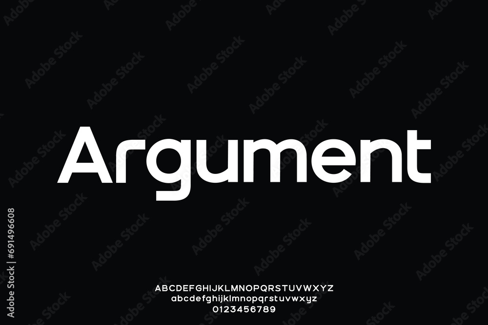 Poster modern professional sans serif alphabet display font vector. sophisticated typography style