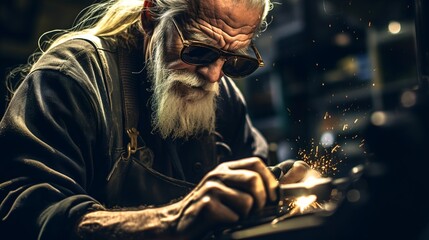 metal industry worker blacksmith - obrazy, fototapety, plakaty