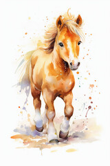 Wunderschöne Pferde, Koppel, Wasserfarbe, Wall Art, Abstract, Ratio 2:3