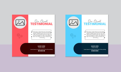 client or customer review testimonial social media post banner feedback, Review of comments following the design template.