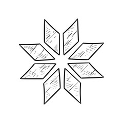 snowflake handdrawn illustration