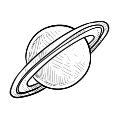 saturn planet handdrawn illustration