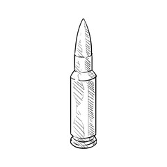 bullet ammo handdrawn illustration - obrazy, fototapety, plakaty