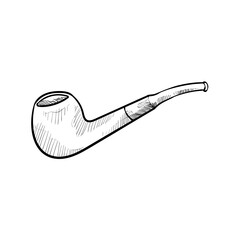 tobacco pipe handdrawn illustration - obrazy, fototapety, plakaty