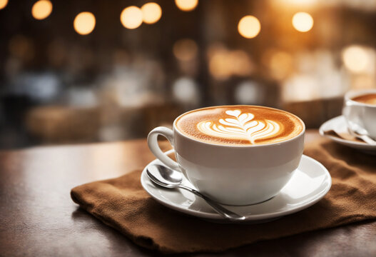 a delicious cappucicno in a white cup