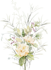 Watercolor Floral Branch Elements