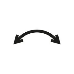 Dual semi circle arrow. Vector illustration. Semicircular curved double ended arrow.