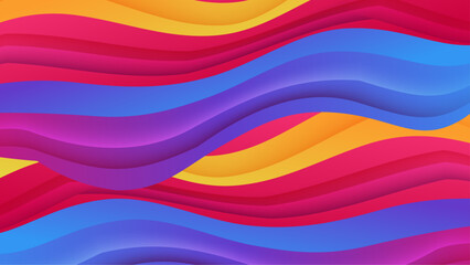 Colorful colourful vector illustration abstract wave background. Dynamic colour gradation design for poster, banner, flyer, magazine, cover, brochure, festival
